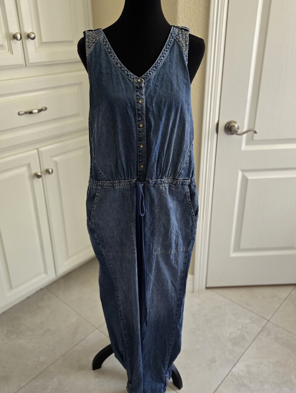 Holding Horses Denim Jumpsuit - Blue
